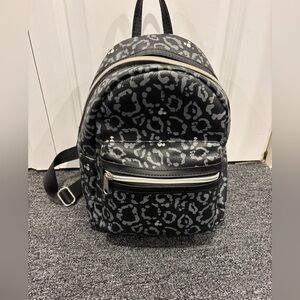Disney Parks Animal Kingdom Black Gray Leopard Print Mini Backpack